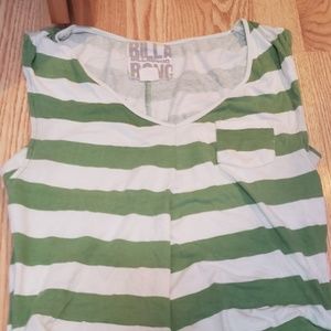 Green white striped tank